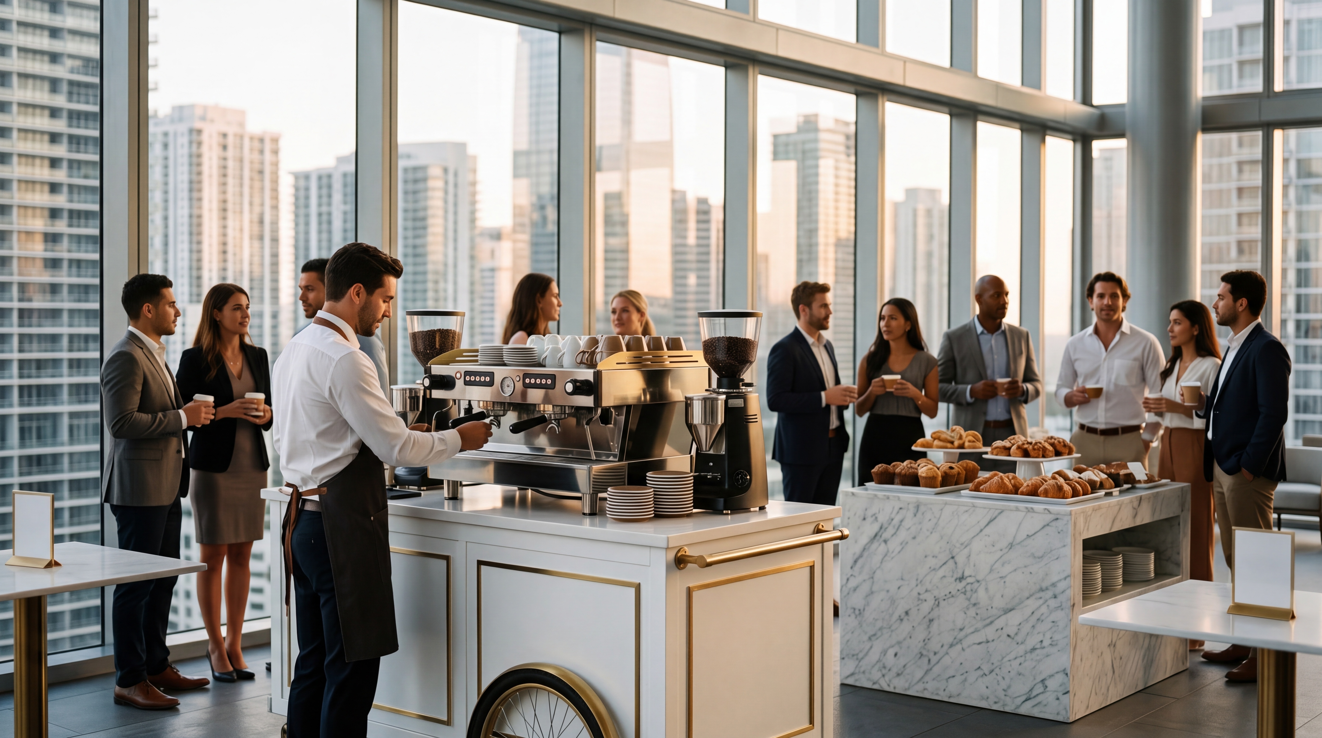 Alessandra's Coffee espresso bar at a brand activation event at Brickell City Centre Miami